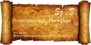 Szentgyörgyi Dorottya névjegykártya