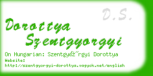 dorottya szentgyorgyi business card